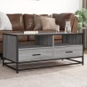 Table basse sonoma gris 100x50x45 cm bois d'ingénierie et métal 619500619500
