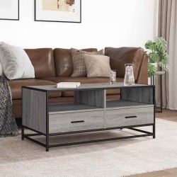 Table basse sonoma gris 100x50x45 cm bois d'ingénierie et métal 619500619500