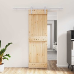Porte coulissante Naturel et Blanc 70 x 210 cm 619501619501