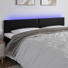 Tête de lit à LED Noir 200x5x78/88 cm Similicuir 619506619506