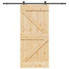 Porte coulissante NARVIK Naturel et noir 90 x 210 cm (213,5 cm) 619507619507