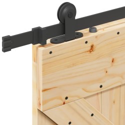 Porte coulissante NARVIK Naturel et noir 90 x 210 cm (213,5 cm) 619507619507