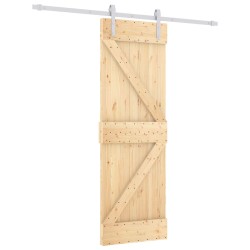 Porte coulissante Naturel et Blanc 70 x 210 cm 619512619512