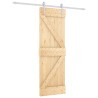 Porte coulissante Naturel et Blanc 70 x 210 cm 619512619512
