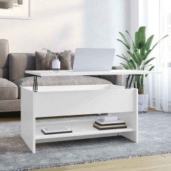 Table basse Blanc brillant 80x50x40 cm Bois d'ingénierie 619518619518