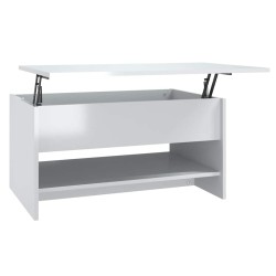 Table basse Blanc brillant 80x50x40 cm Bois d'ingénierie 619518619518