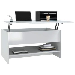 Table basse Blanc brillant 80x50x40 cm Bois d'ingénierie 619518619518