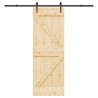 Porte coulissante NARVIK Naturel et noir 70 x 210 cm (213,5 cm) 619523619523