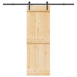Porte coulissante NARVIK Naturel et noir 70 x 210 cm (213,5 cm) 619524619524