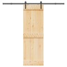 Porte coulissante NARVIK Naturel et noir 70 x 210 cm (213,5 cm) 619524619524