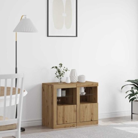 Buffet LED 2 pc 41 x 37 x 67 cm Bois d'ingénierie 619526619526
