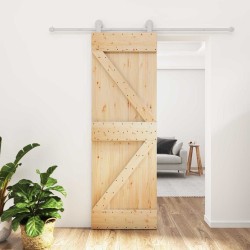 Porte coulissante Naturel et Blanc 70 x 210 cm 619527619527