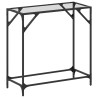 Table console avec dessus en verre transparent 80x35x81cm acier 619533619533