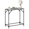 Table console avec dessus en verre transparent 80x35x81cm acier 619533619533