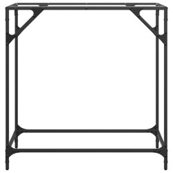Table console avec dessus en verre transparent 80x35x81cm acier 619533619533