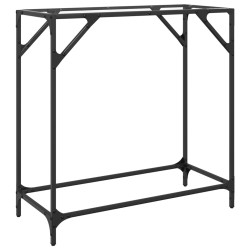 Table console avec dessus en verre transparent 80x35x81cm acier 619533619533