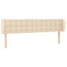 Tête de lit avec oreilles Crème 203x23x78/88 cm Tissu 619535619535