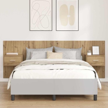 Tête de lit avec armoire 3 pcs Chêne artisanal 619536619536