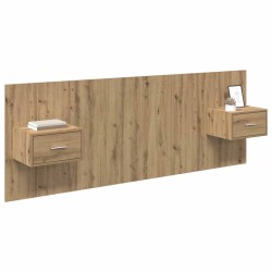 Tête de lit avec armoire 3 pcs Chêne artisanal 619536619536