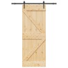 Porte coulissante NARVIK Naturel et noir 80 x 210 cm (152,5 cm) 619539619539