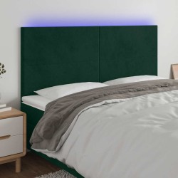 Tête de lit à LED Vert foncé 160x5x118/128 cm Velours 619541619541