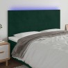 Tête de lit à LED Vert foncé 160x5x118/128 cm Velours 619541619541