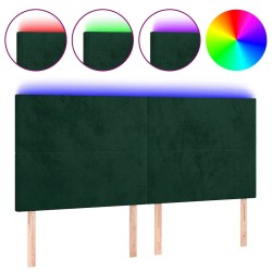 Tête de lit à LED Vert foncé 160x5x118/128 cm Velours 619541619541