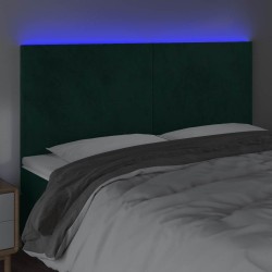 Tête de lit à LED Vert foncé 160x5x118/128 cm Velours 619541619541