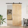 Porte coulissante NARVIK Naturel et noir 85 x 210 cm (152,5 cm) 619542619542