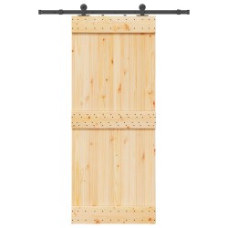 Porte coulissante NARVIK Naturel et noir 85 x 210 cm (152,5 cm) 619542619542