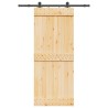 Porte coulissante NARVIK Naturel et noir 85 x 210 cm (152,5 cm) 619542619542