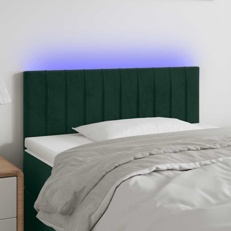 Tête de lit à LED Vert foncé 80x5x78/88 cm Velours 619543619543