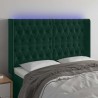 Tête de lit à LED Vert foncé 163x16x118/128 cm Velours 619544619544