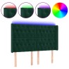 Tête de lit à LED Vert foncé 163x16x118/128 cm Velours 619544619544