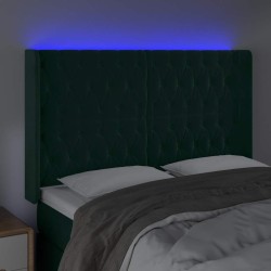 Tête de lit à LED Vert foncé 163x16x118/128 cm Velours 619544619544