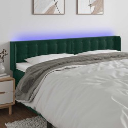 Tête de lit à LED Vert foncé 163x16x78/88 cm Velours 619545619545