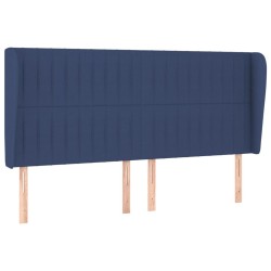 Tête de lit avec oreilles Bleu 203x23x118/128 cm Tissu 619546619546