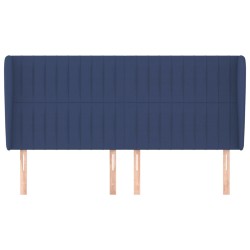 Tête de lit avec oreilles Bleu 203x23x118/128 cm Tissu 619546619546