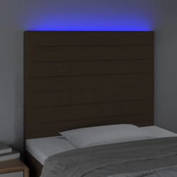 Tête de lit à LED Marron foncé 100x5x118/128 cm Tissu 619551619551