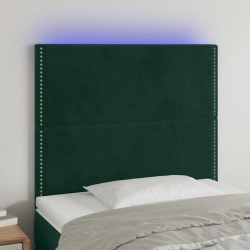 Tête de lit à LED Vert foncé 100x5x118/128 cm Velours 619553619553