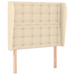 Tête de lit avec oreilles Crème 103x23x118/128 cm Tissu 619555619555