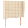 Tête de lit avec oreilles Crème 103x23x118/128 cm Tissu 619555619555