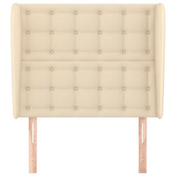 Tête de lit avec oreilles Crème 103x23x118/128 cm Tissu 619555619555