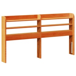 Tête de lit avec étagères marron cire 160 cm bois massif de pin 619558619558