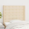 Tête de lit avec oreilles Crème 103x16x118/128 cm Tissu 619559619559