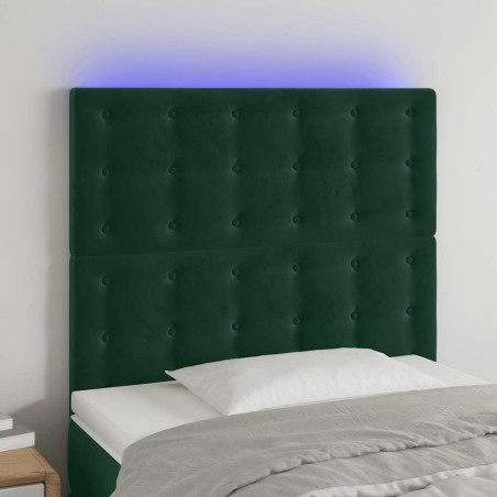 Tête de lit à LED Vert foncé 80x5x118/128 cm Velours 619561619561