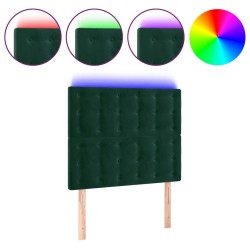 Tête de lit à LED Vert foncé 80x5x118/128 cm Velours 619561619561