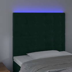 Tête de lit à LED Vert foncé 80x5x118/128 cm Velours 619561619561