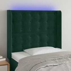 Tête de lit à LED Vert foncé 83x16x118/128 cm Velours 619562619562