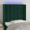 Tête de lit à LED Vert foncé 83x16x118/128 cm Velours 619562619562